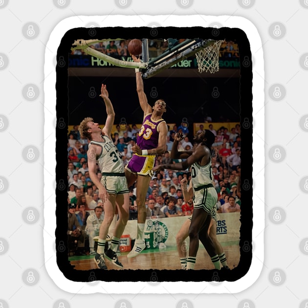 Kareem Abdul Jabbar vs Larry Bird and Robert Parish Sticker by Milu Milu